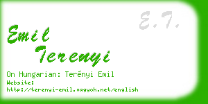 emil terenyi business card